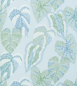 Delila Wallpaper by Thibaut Soft Blue