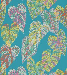 Delila Wallpaper by Thibaut Turquoise