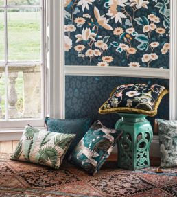 Delilah Velvet Cushion 50 x 50cm by Romo Tuscan Teal
