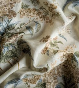 Delphinium & Lilac Fabric by Sanderson Meadow Moss