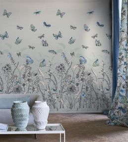 Papillons Mural by Designers Guild Eau de Nil