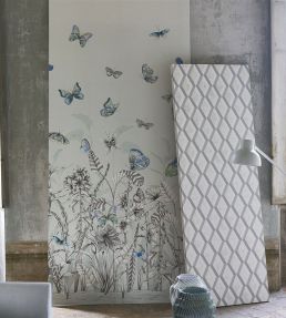 Papillons Mural by Designers Guild Eau de Nil