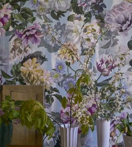 Delft Flower Grande Wallpaper by Designers Guild Sky