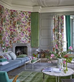 Tulipa Stellata Mural by Designers Guild Fuchsia