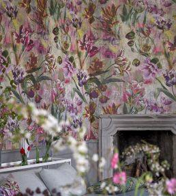 Tulipa Stellata Mural by Designers Guild Fuchsia
