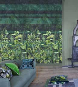 Arjuna Leaf Mural by Designers Guild Viridian