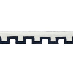 Devon Applique Border Trimming by Samuel & Sons Navy