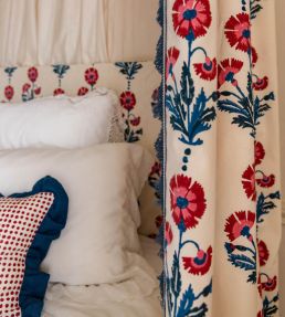 Dianthus Fabric by Molly Mahon Indigo/Iron