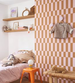 Diner Wallpaper by Casadeco Camel/Parme