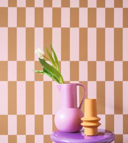 Diner Wallpaper by Casadeco Camel/Parme