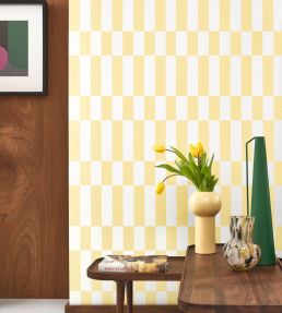 Diner Wallpaper by Casadeco Jaune Lemon