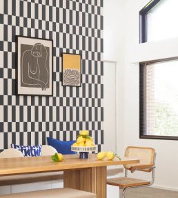 Diner Wallpaper by Casadeco Lin/Noir
