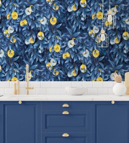 Disco Lemons Wallpaper by Brand McKenzie Deep Ocean