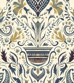 Domas Wallpaper by Tres Tintas Beige / Blue