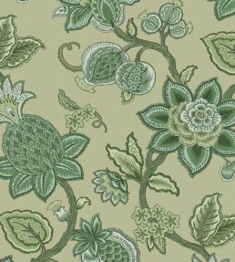 Doris Jacobean Wallpaper by Woodchip & Magnolia Green on Green