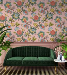Doris Jacobean Wallpaper by Woodchip & Magnolia Plaster Pink