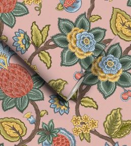 Doris Jacobean Wallpaper by Woodchip & Magnolia Plaster Pink