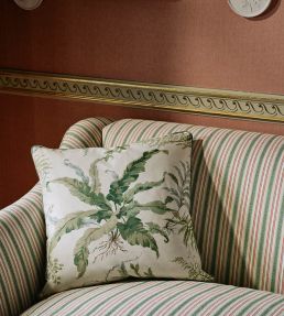 Dorney Stripe Fabric by Colefax and Fowler Red/Forest