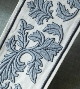 Dorset Embroidered Border Trimming by Samuel & Sons Oyster