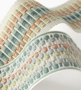 Dorset Striped Border Trimming by Samuel & Sons Coral