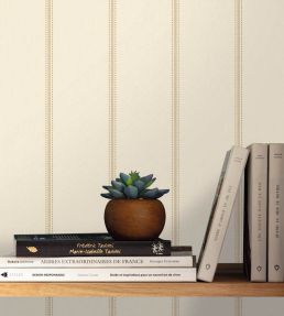 Dot Line Wallpaper by Caselio Beige dore