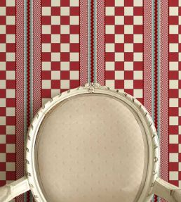 Double Check Wallpaper by Ottoline Red