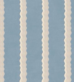 Double Scroll Stripe Fabric by Parker & Jules Sky