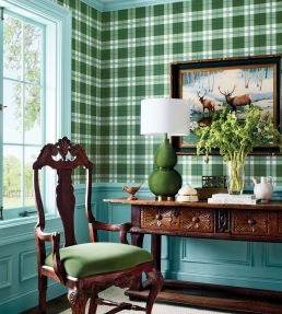 Douglas Plaid Wallpaper by Thibaut Brown