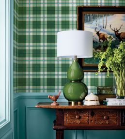 Douglas Plaid Wallpaper by Thibaut Brown