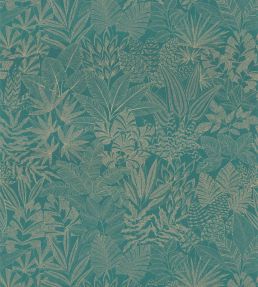 Doum Wallpaper by Casamance Emeraude/Dore