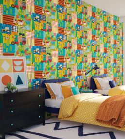 Down On The Farm Wallpaper by Ohpopsi Teal Twist