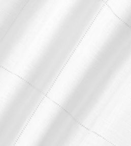 Drawn Thread Hemstitch Check Fabric by Volga Linen Ivory White
