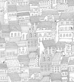 Dream Town Wallpaper by Rebel Walls Graphite
