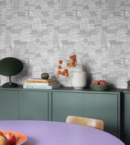 Dream Town Wallpaper by Rebel Walls Graphite