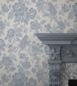 Drunken Monkey Wallpaper by Divine Savages China Blue