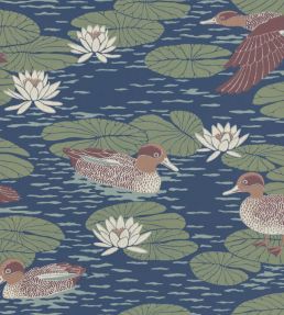 Duck Pond Wallpaper by Langelid Von Bromssen Deep Blue