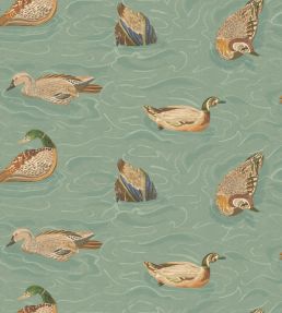 Duck Pond Wallpaper by Mulberry Home Teal