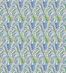 Dufy Leaf Fabric by Osborne & Little Indigo/Lime