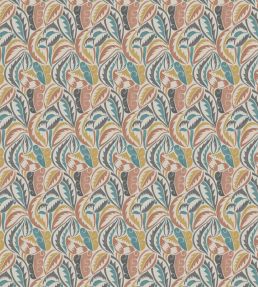 Dufy Leaf Fabric by Osborne & Little Terracotta/Charcoal