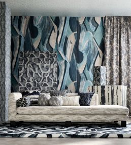 Dynamic Mural by Clarke & Clarke Ink Banner