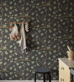 Ebba Wallpaper by Sandberg Charcoal