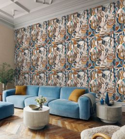 Eclettico Wallpaper by Jannelli&Volpi Brown/Navy