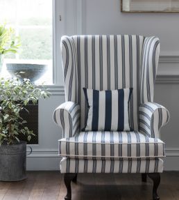 Edison Fabric by Clarke & Clarke Charcoal/Natural