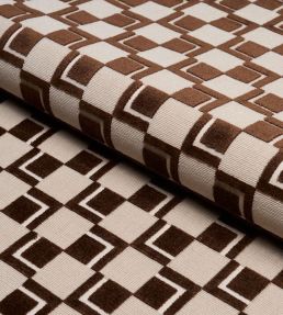 Edison Velvet Fabric by Schumacher Chestnut