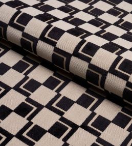 Edison Velvet Fabric by Schumacher Noir