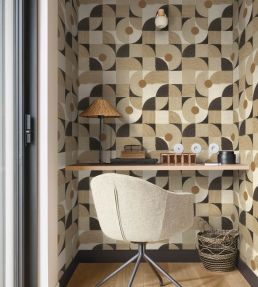 Element Wallpaper by Casadeco Noir fusain