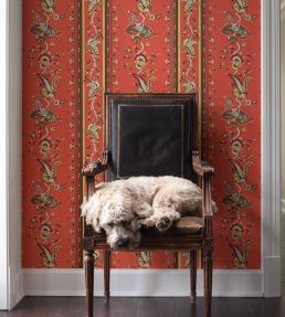 Elena Paisley Stripe Wallpaper by Schumacher Pompeii