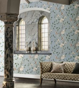 Eleonora Print Wallpaper by Zoffany Evergreen