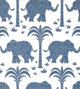 Elephant Wallpaper by Thibaut Navy