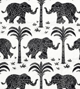 Elephant Velvet Fabric by Thibaut Black